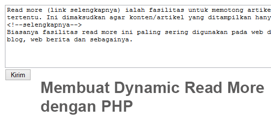 Membuat Dynamic Read More dengan PHP