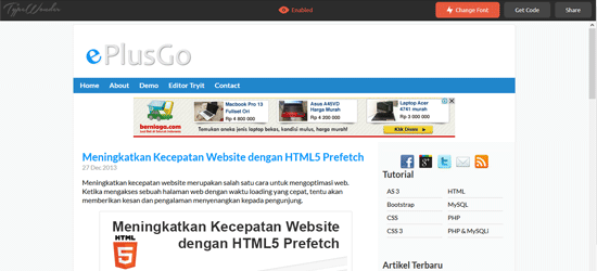 Mengubah Jenis Font Web Secara Instan & Real Time
