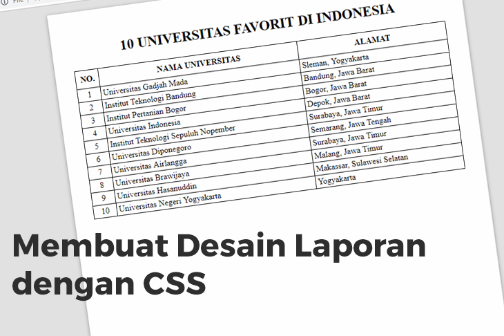 Membuat Desain Laporan Dengan CSS