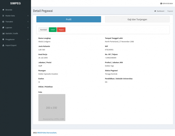Source Code Aplikasi Kepegawaian dan Penggajian Menggunakan Laravel 7 - Image 4