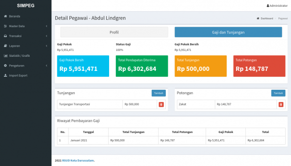Source Code Aplikasi Kepegawaian dan Penggajian Menggunakan Laravel 7 - Image 5