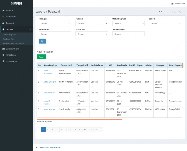 Source Code Aplikasi Kepegawaian dan Penggajian Menggunakan Laravel 7 - Image 8